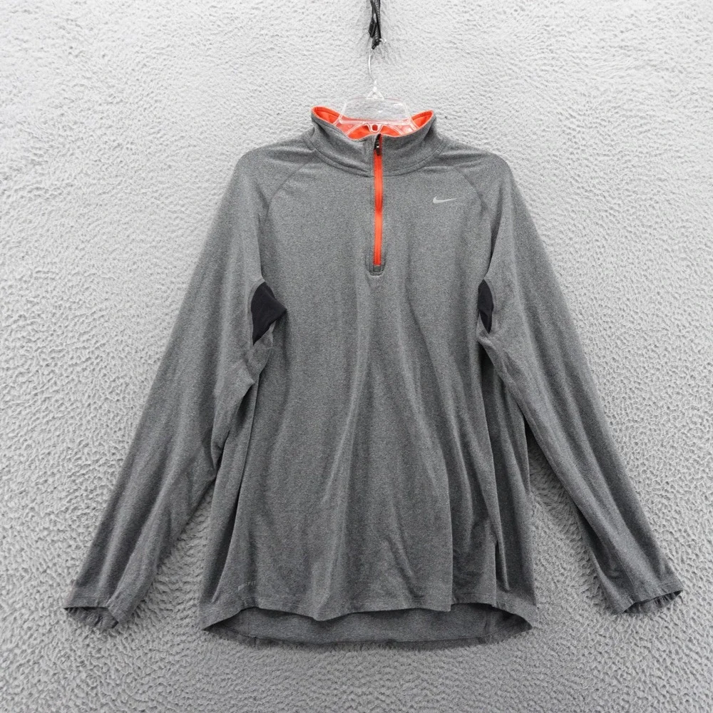 Nike Running DriFit Running Pullover Large Gray‎ Mens Activewear Lightweight